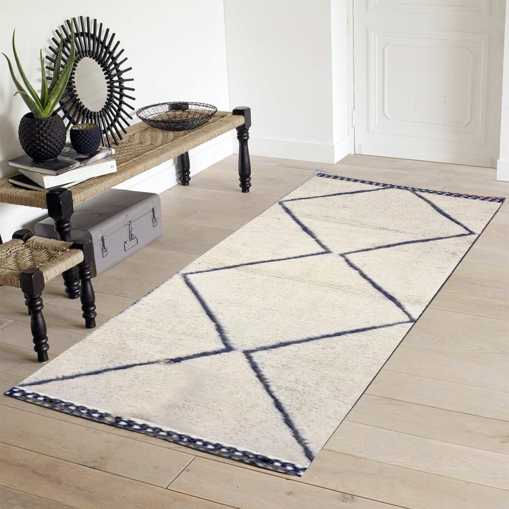 Tribal Geometric Rug, Boho Area Carpet for Living Room & Bedroom Decor,Handwoven, Soft, Ethnic Patterned Floor Mat, Custom Size Moroccan Rug