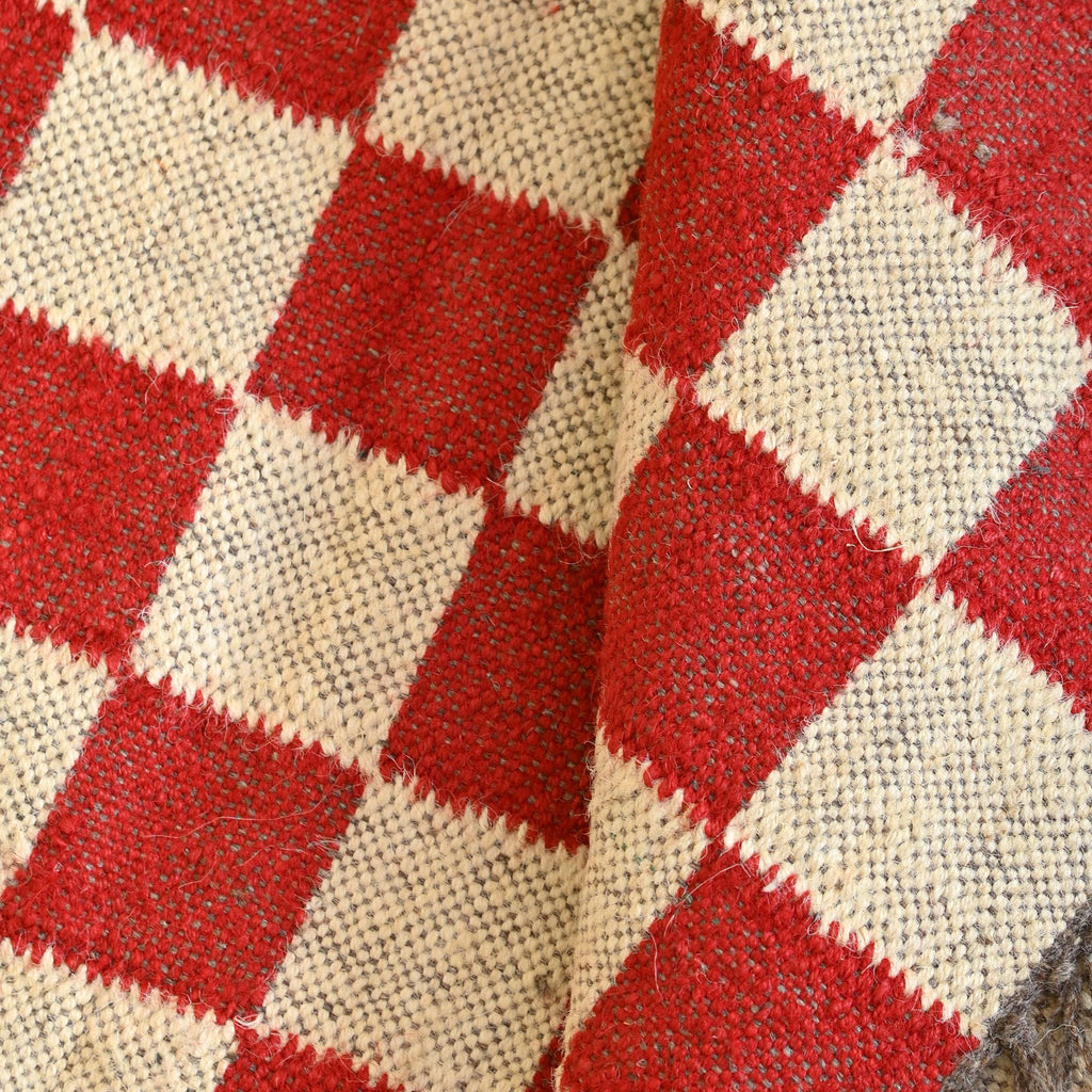 Checkered Wool Kilim Area Rug, Home Decor Jute Rug, Kitchen Rug, Bedroom Rug, 4X6 FT Jute Rug, Custom Size Jute Rug Christmas Decor