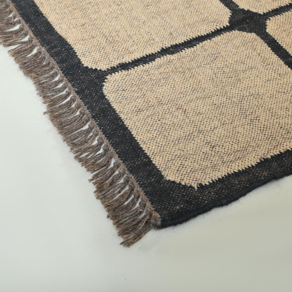 Big Checker Rug, Big Jute Rug, Big Checkered Jute Kilim Rug, Boho Decor, Handwoven Checkered Area Rug For Living Room Wool Jute Carpet