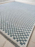 Irregular Checkered Area Rug, 8x10 Moroccan Rug For Your Floor, Custom Size Moroccan Rug, Unique Home Décor, Soft Texture & Durable Design