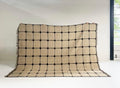 Big Checker Rug, Big Jute Rug, Big Checkered Jute Kilim Rug, Boho Decor, Handwoven Checkered Area Rug For Living Room Wool Jute Carpet