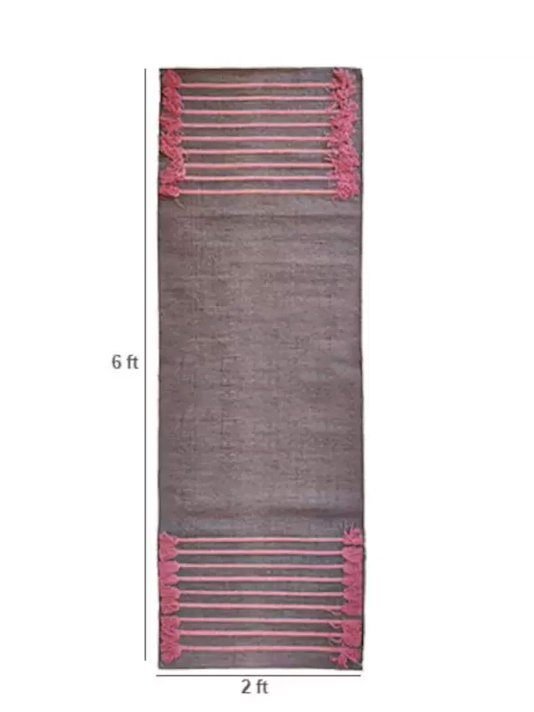 Natural Herbs Infused Organic Cotton Yoga Mat For Yoga & Meditation, Pilates, Fitness, Prayer Mat, Hand Woven Anti Slip Yoga Mat