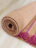 Organic cotton yoga mat, herbal yoga mat, handwoven meditation mat, anti slip fitness rug, natural pilates mat, chemical free yoga mat