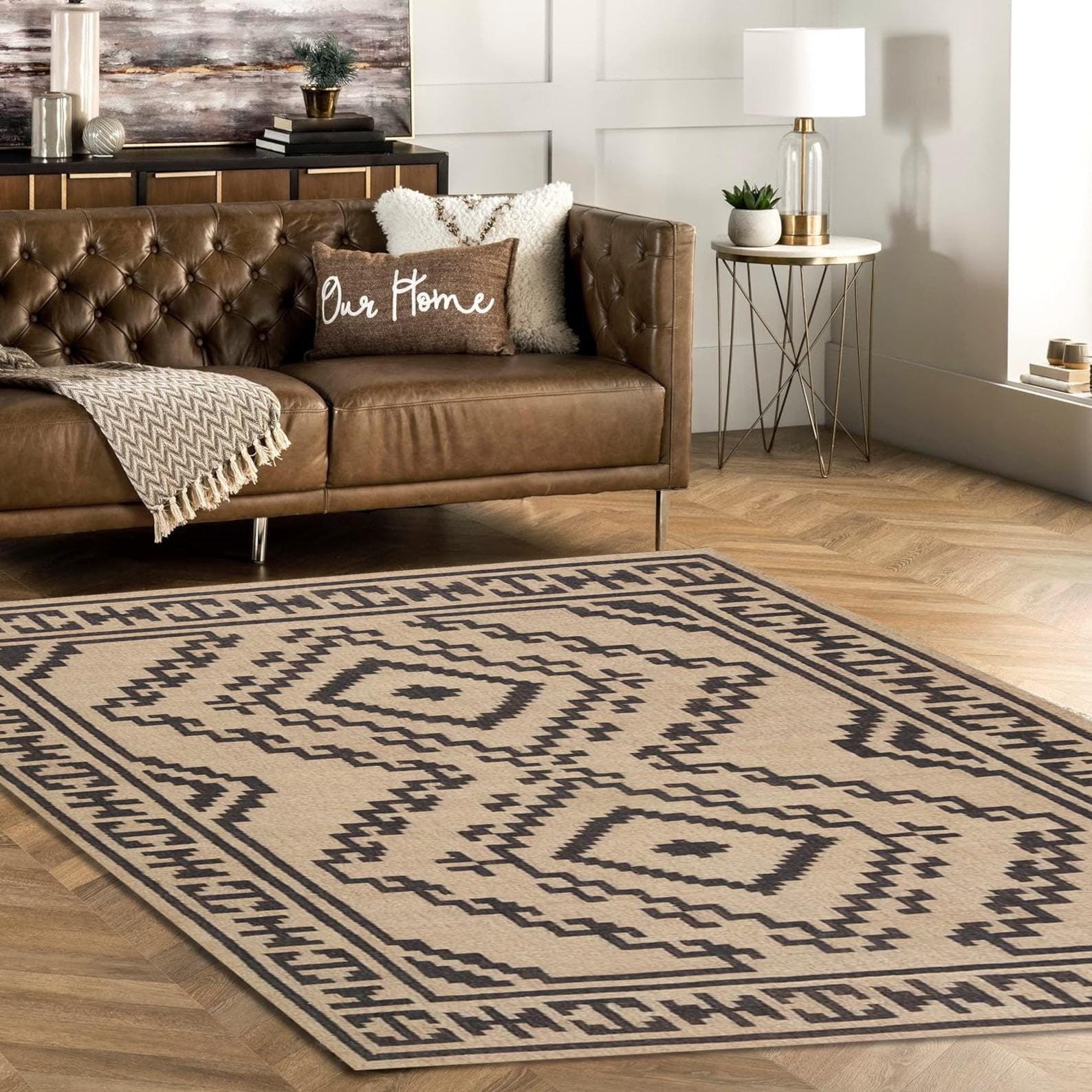 5x8 Wool Jute Kilim Rug | Custom Size Wool Rug | Vintage Area Rug | Boho Home Decor | Handmade Wool Jute Rug
