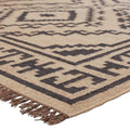 Handwoven Jute Kilim Rug – 5x8 ft , Modern Kilim Area Rug , Natural Beige & Black Tribal Carpet,Farmhouse, Minimalist,Custom Sizes