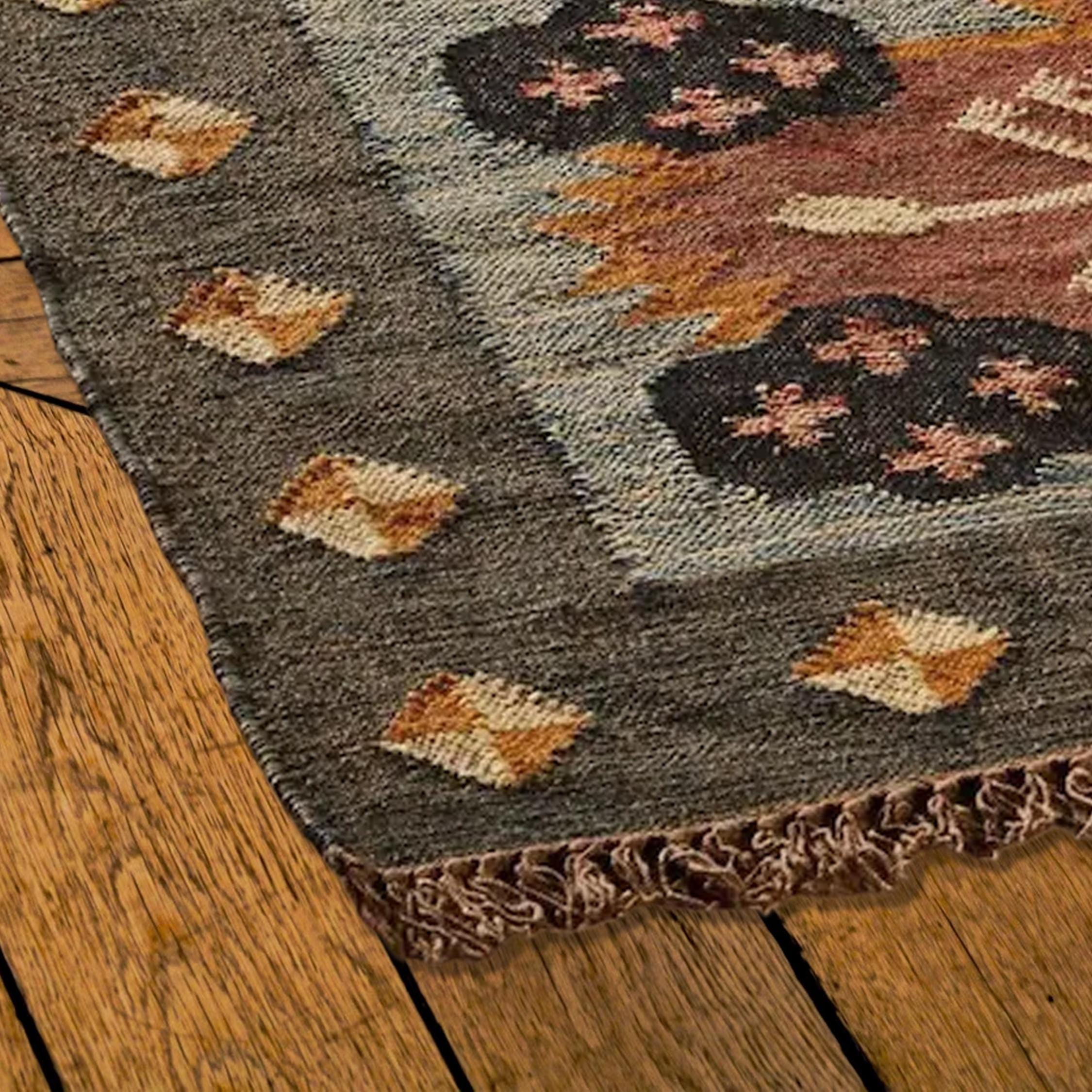 Beige Grey Wool Jute Kilim Rug, Premium Flatweave Handwoven Scandinavian Rug, Boho Home Decor Modern Scandi Decor ,Wool Jute Area Rug