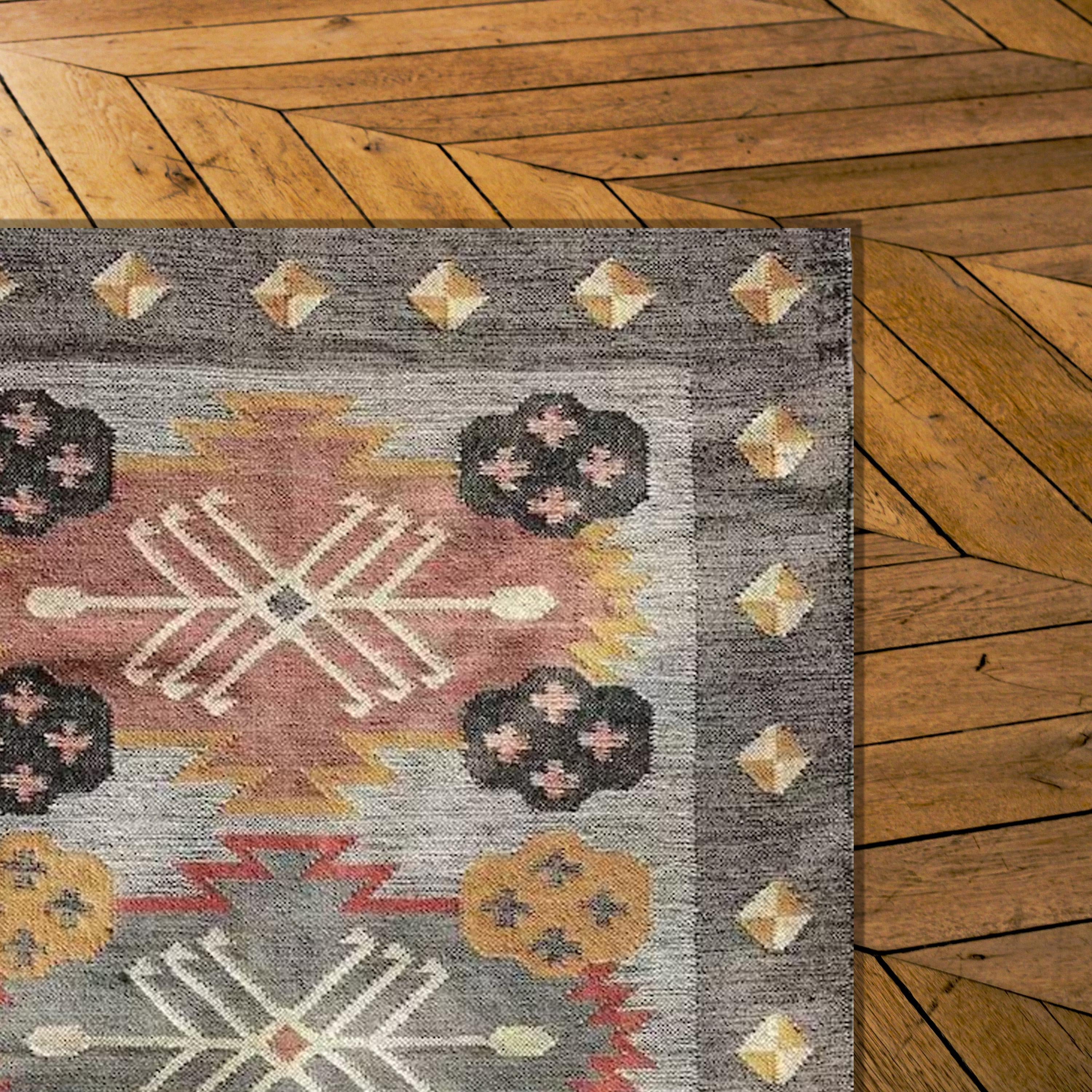Beige Grey Wool Jute Kilim Rug, Premium Flatweave Handwoven Scandinavian Rug, Boho Home Decor Modern Scandi Decor ,Wool Jute Area Rug