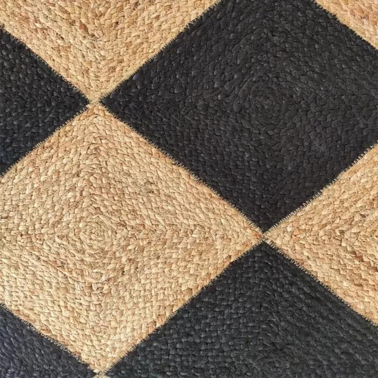 Checkered Jute Rug, Custom Size Runner Rug, Hallway Runner, Boho Jute Rug, Large Jute Rug, Checker Board Rug, Indian Jute Rug