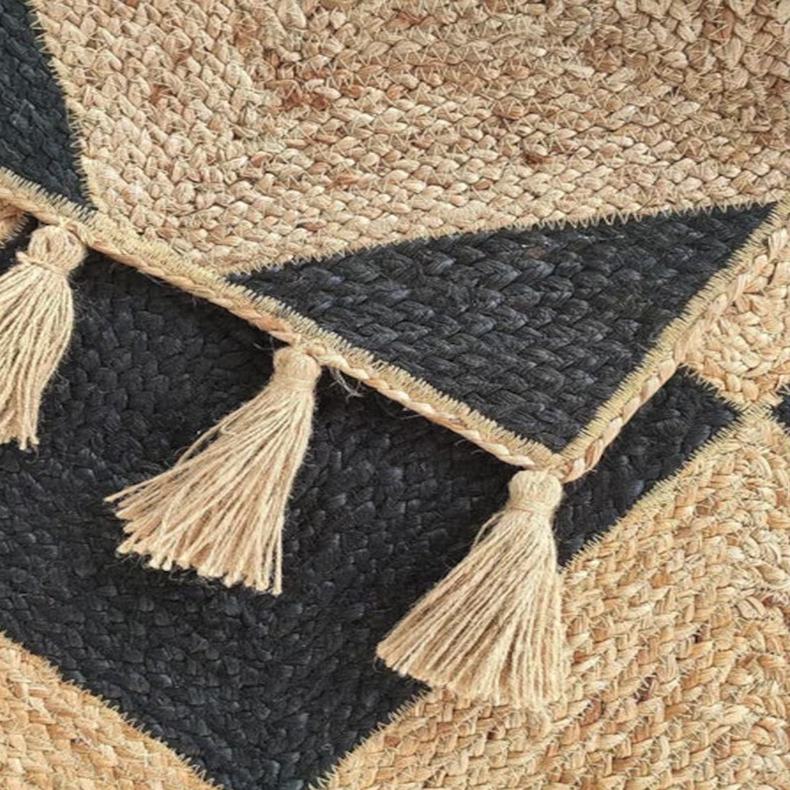 Checkered Jute Rug, Custom Size Runner Rug, Hallway Runner, Boho Jute Rug, Large Jute Rug, Checker Board Rug, Indian Jute Rug