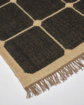 5x7 Wool Jute Kilim Rug Handmade Checkered Jute Rug Handcrafted Dhurrie Floor Covering Indian Jute Carpet Custom Size Boho Rug