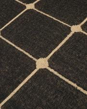5x7 Wool Jute Kilim Rug Handmade Checkered Jute Rug Handcrafted Dhurrie Floor Covering Indian Jute Carpet Custom Size Boho Rug