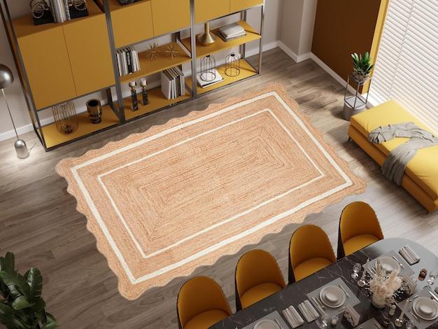 Natural Jute Rug Scalloped Wavy Edge Rug Handwoven Bohemian Jute Carpet Rectangular Custom Size Jute Area Rug Rustic Home Decor