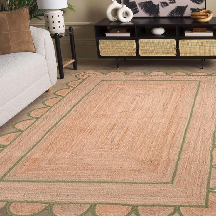 Handmade Jute Rug, Natural Braided Jute Area Rug, Custom Size Large Rectangle Carpet, Boho Decor Living Room Jute Rug