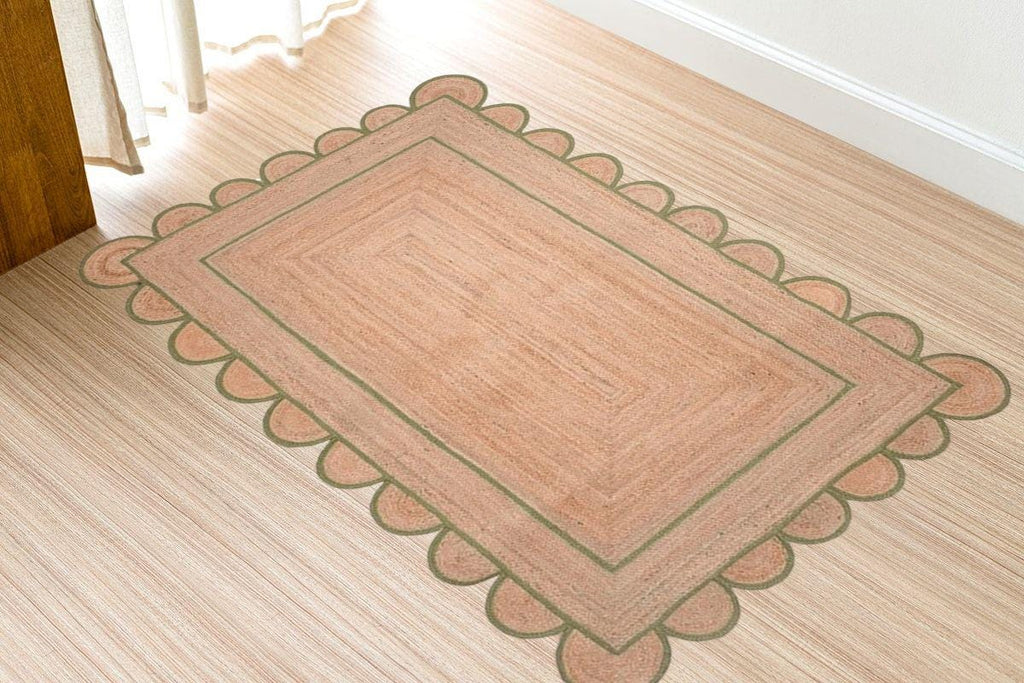 Handmade Jute Rug, Natural Braided Jute Area Rug, Custom Size Large Rectangle Carpet, Boho Decor Living Room Jute Rug