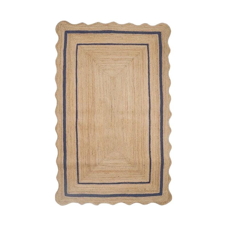 Natural Jute Rug, Handwoven Rectangle Jute Area Rug, Custom Size Boho Decor Carpet ,4x7 ,5x7, 8x11, 9x12 Rug