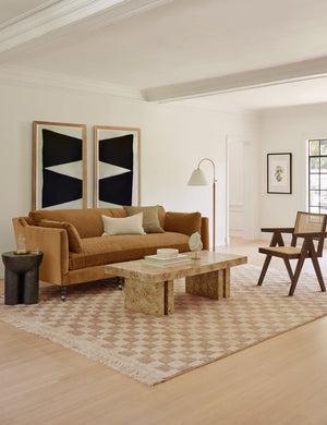 Brown Checkered Moroccan Rug,Brown Beni Ourain Rug, Brown Wool Rug, Handmade Checkerboard Rug, Berber Solid Rug, Moroccan Berber tufted Rug
