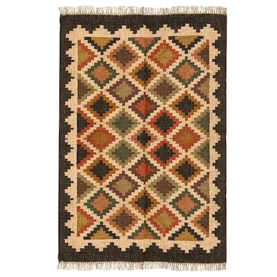 5x8 Handwoven Jute Kilim Dhurrie Rug | 150x240 cm Handmade | Indian & Turkish Traditional Runner | Custom Fabric Oriental Rug