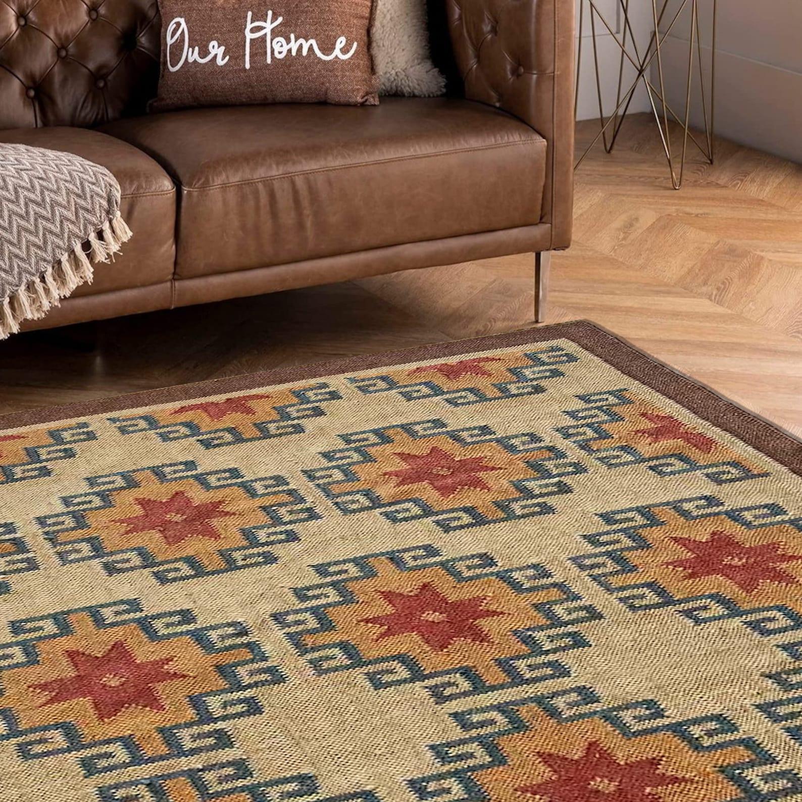 4x6 Ft Wool Jute Kilim Rug Handwoven Turkish Kilim Rug Bohemian Vintage Area Rug Indian Home Décor Kilim Rug Flatweave Rug