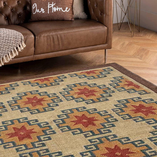 4x6 Ft Wool Jute Kilim Rug Handwoven Turkish Kilim Rug Bohemian Vintage Area Rug Indian Home Décor Kilim Rug Flatweave Rug