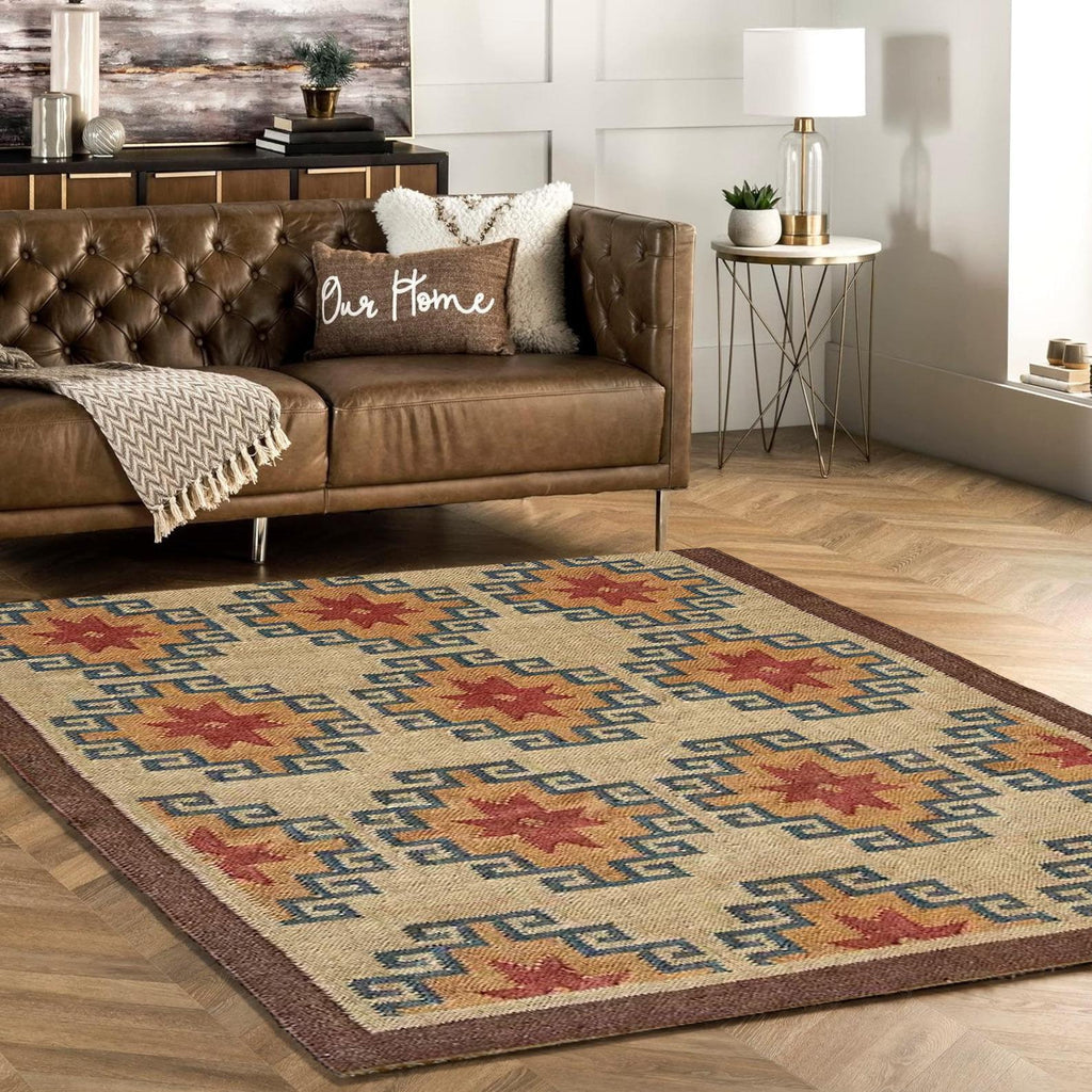 4x6 Ft Wool Jute Kilim Rug Handwoven Turkish Kilim Rug Bohemian Vintage Area Rug Indian Home Décor Kilim Rug Flatweave Rug