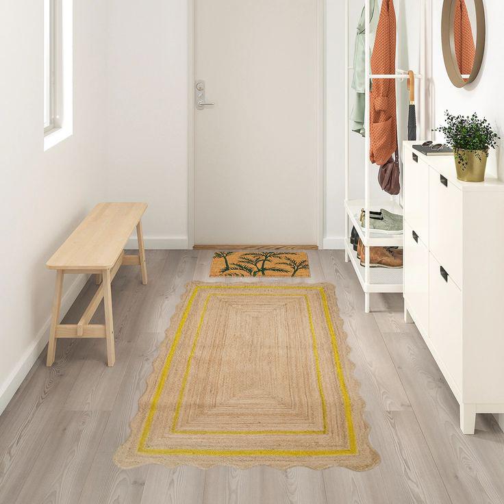 Scalloped Jute Rug, Handwoven Braided Natural Fiber Rug, Boho Area Carpet, Rustic Home Decor, Custom Rug