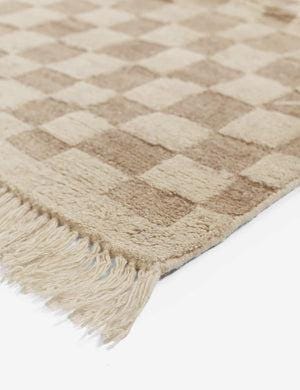 Brown Checkered Moroccan Rug,Brown Beni Ourain Rug, Brown Wool Rug, Handmade Checkerboard Rug, Berber Solid Rug, Moroccan Berber tufted Rug