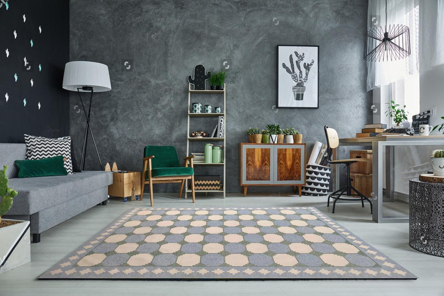 Modern Handwoven Cotton Area Rug – Geometric Flat Weave Kilim, Soft Pastel Blue & Beige, Reversible Dhurrie, Eco-Friendly 8x10 ft