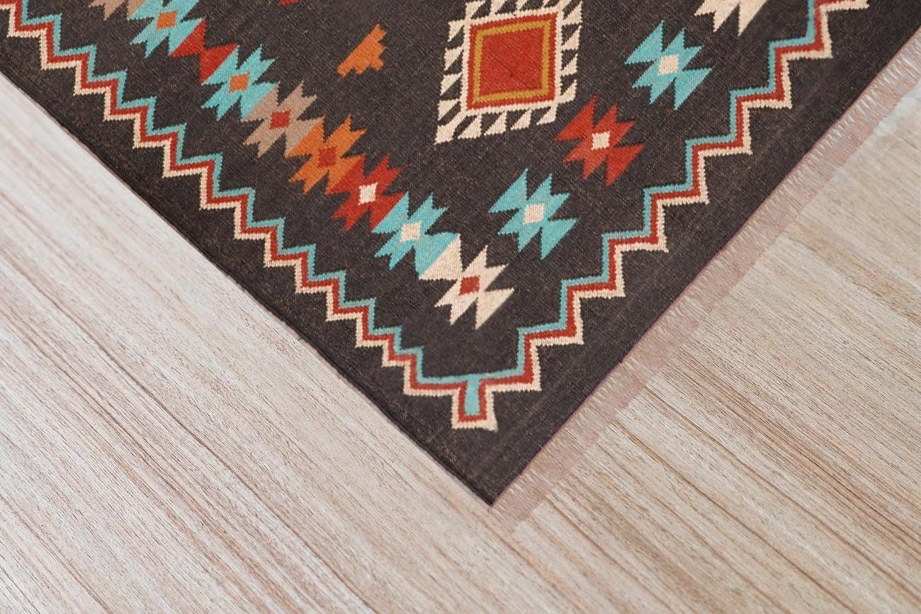 Navajo Kilim Runner Rug, Home Décor Rug, Bohemian Kilim Rug, Vintage Area Kilim Rug, Indian Rug, Handwoven Wool Jute Rug