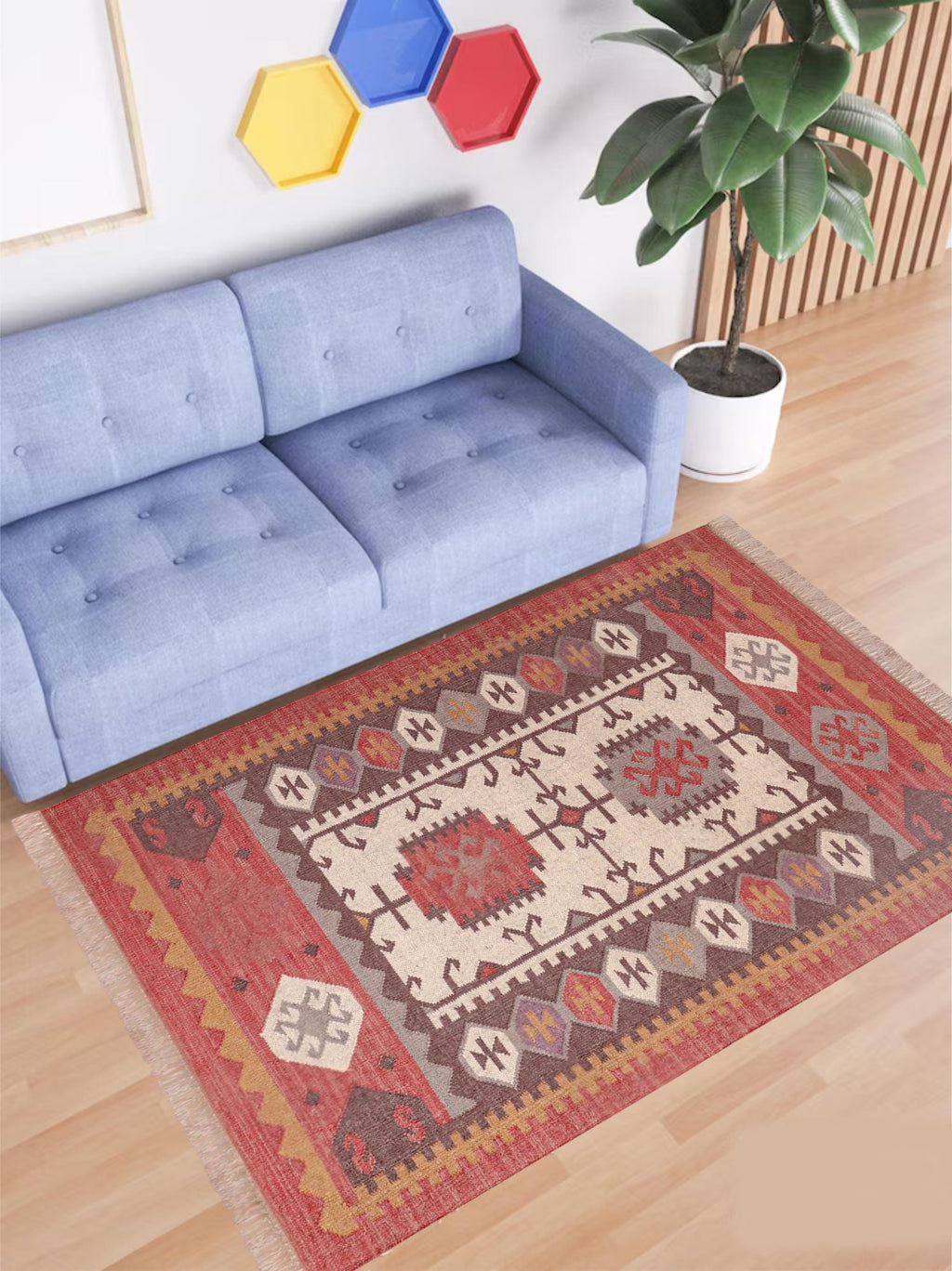 9x12 Ft. Handmade Wool Jute Kilim Rug, Vintage Wool Jute Kilim Rug, Handwoven, Wool and Jute Rug Handmade, Kilim Dhurrie Rug