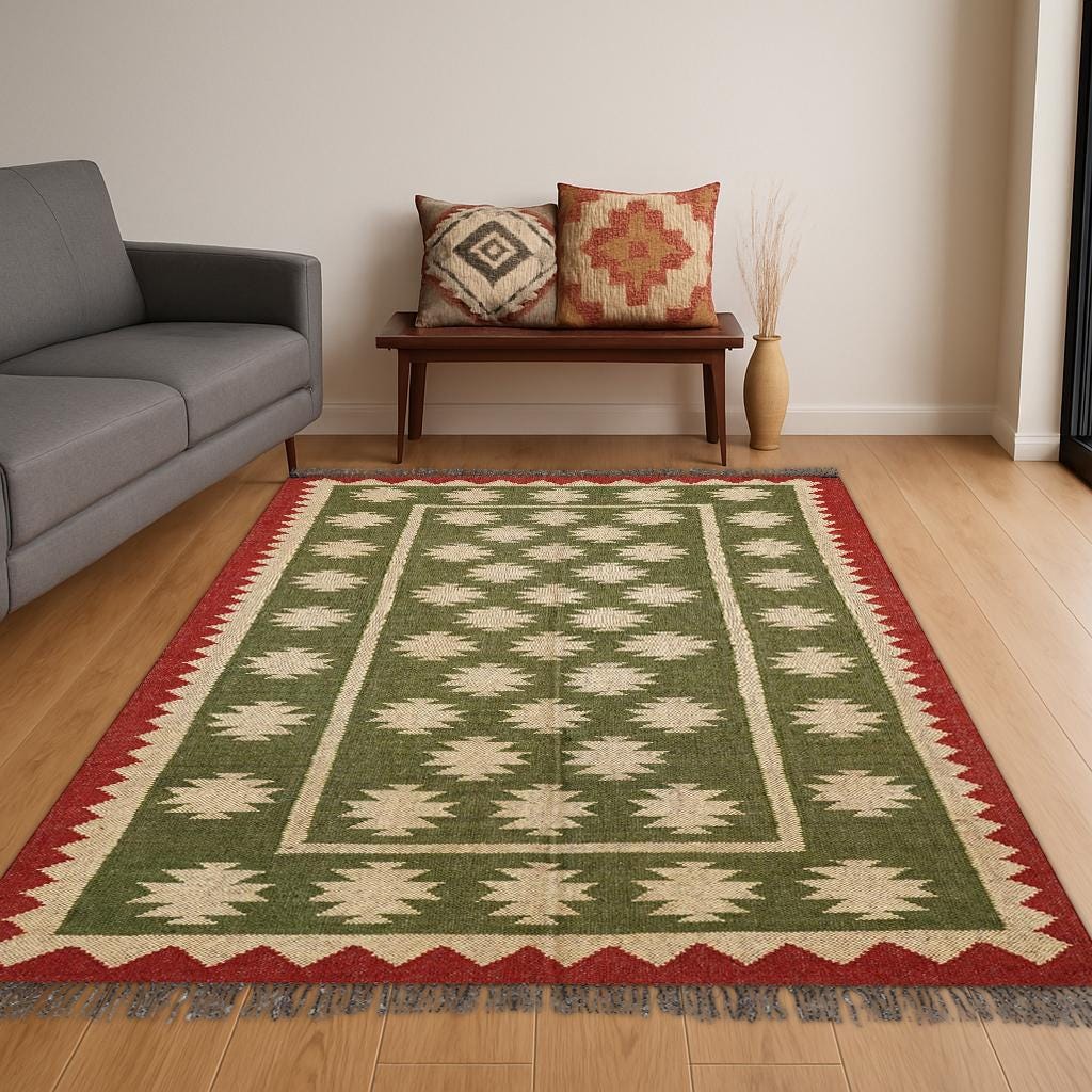 Handmade Wool Kilim Rug,Traditional Handwoven Kilim Rug, Kilim Rug for Bedroom | Kitchen | Living Area Turkish Handmade Kilim Rug