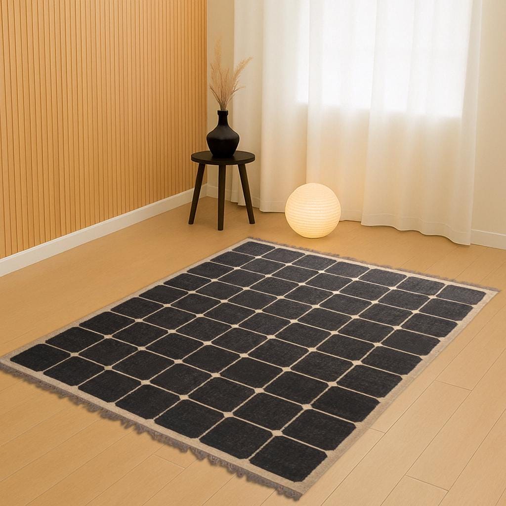 Handwoven Kilim Rug, Jute Checker Carpet, Green Moroccan Rug, Soft Shag Oriental Rug, Artistic Floor Decor