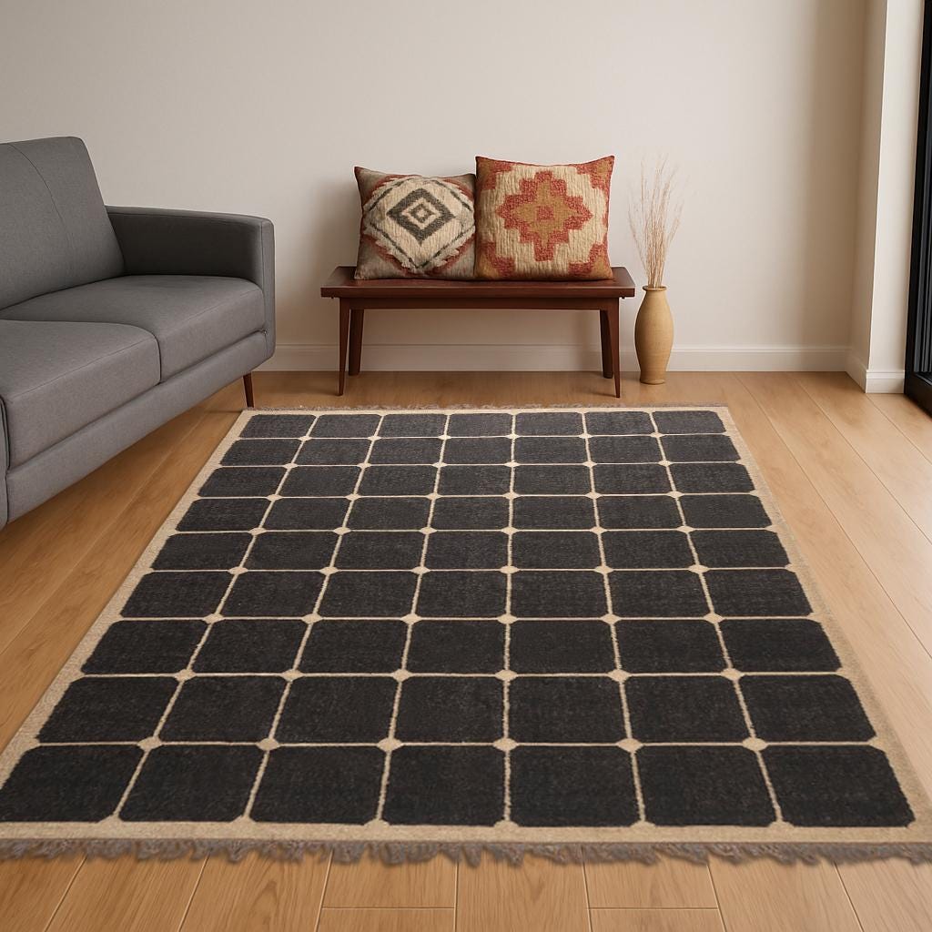 Handwoven Kilim Rug, Jute Checker Carpet, Green Moroccan Rug, Soft Shag Oriental Rug, Artistic Floor Decor