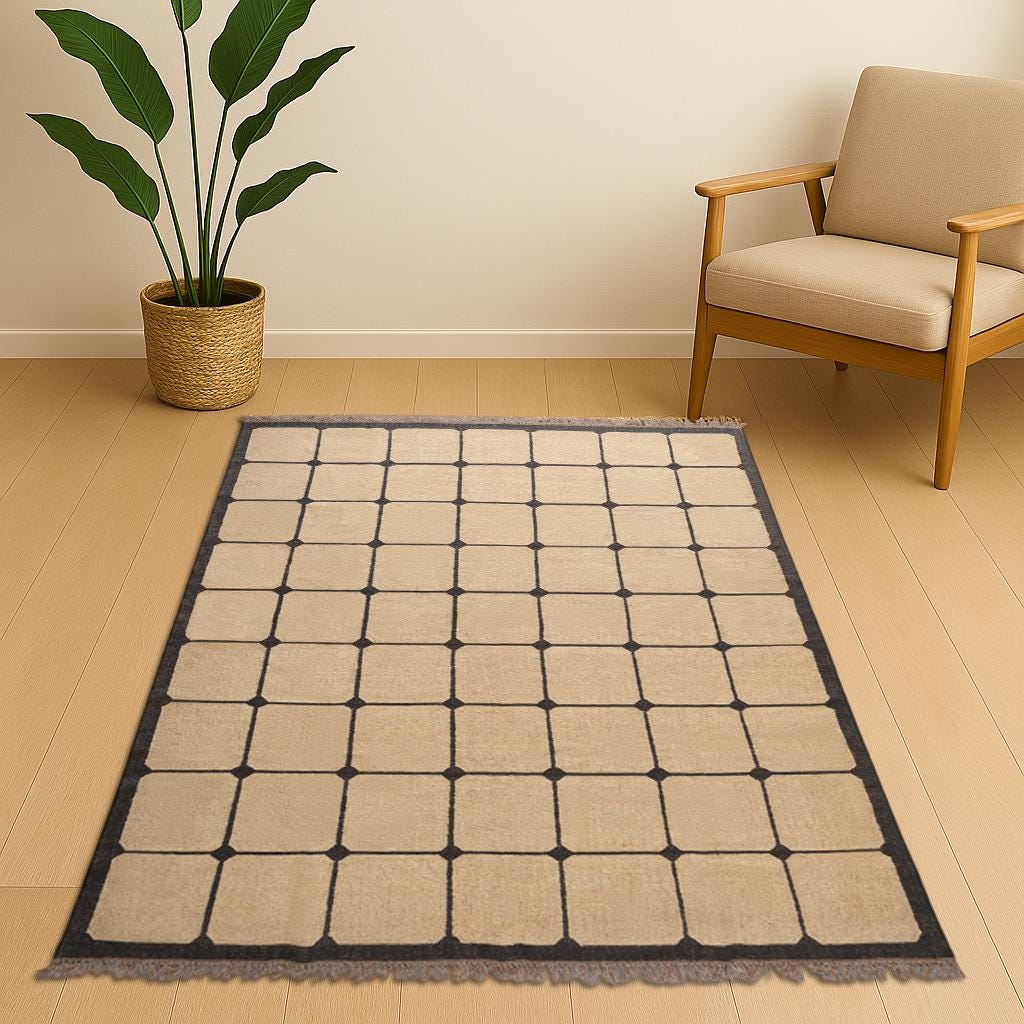 Handmade Checker Rug, Checkered Jute Rug, Custom Size Runner Rug, Hallway Runner, Boho Jute Rug, Checker Board Rug