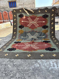 Handwoven Jute Kilim Rug 6x4 ft, Jute Kilim Rug 5x8 ft, 8x10 ft. Handmade Wool Jute Kilim Rug, 5x8,9x12 ft Kilim Rug Handwoven