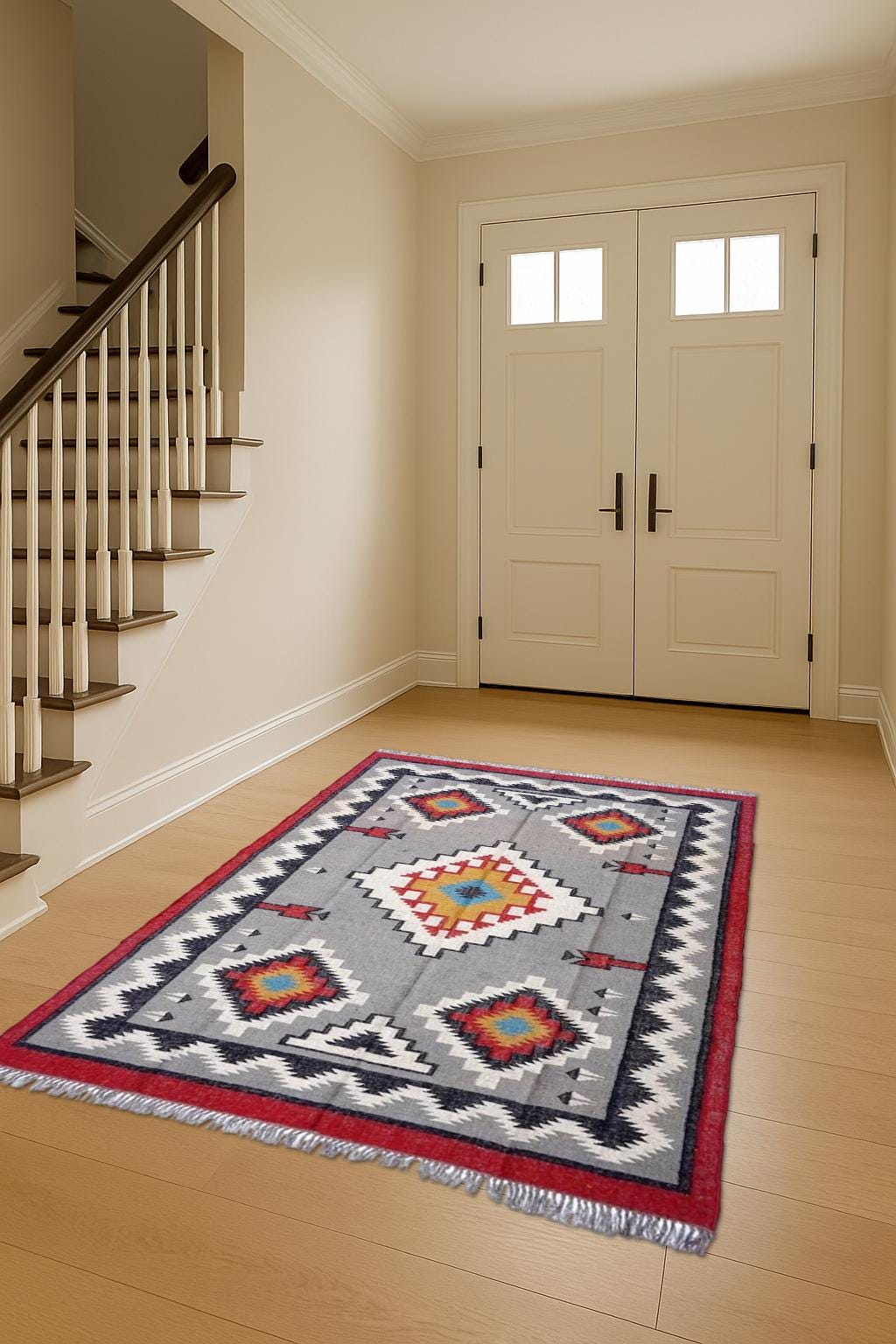 Handmade Kilim Rug, Wool Jute Rug, Antique Kilim Carpet, Living Room Rug, Dining Room Rug, Bedroom Rug, 4x6 5x8 6x9 8x10 9x12