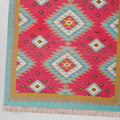 Handmade Wool Rug, Jute Aztec Rug, Navajo Kilim Rug, Accent Rug, Indoor Outdoor Rug, Boho Carpet, 5x7 Area Rug, Living Room Decor