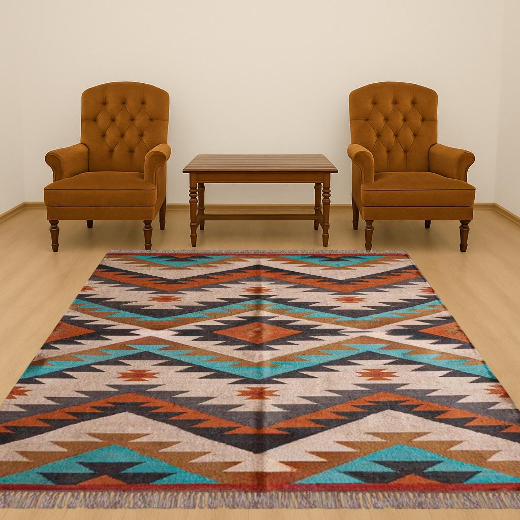 Handmade Wool Rug, Jute Kilim Rug, Navajo Aztec Rug, Black Gold Rug, Large Area Rug, Indoor Outdoor Carpet, 7x10 8x10 9x12 10x14