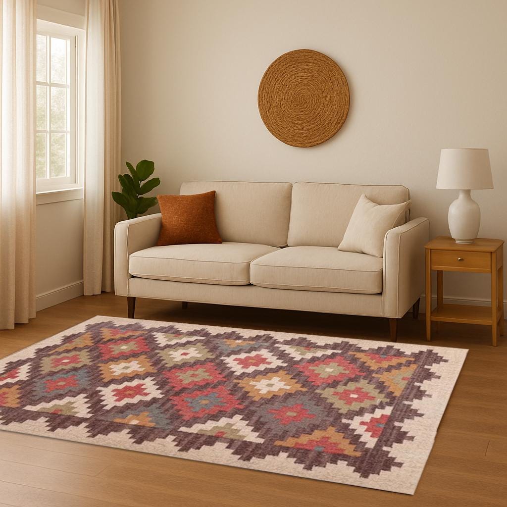 8x10, 9x12 Ft Wool Jute Kilim Rug, Handwoven, Wool and Jute Rug Handmade, Multicolour Wool Jute Kilim Rug, kilim Area Rug, Wool And Jute Rug