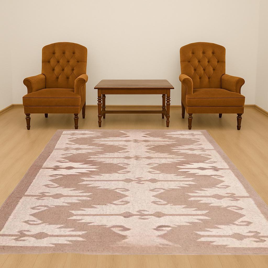 Handwoven Wool Jute Kilim Rug, Wool Jute Rug, Kilim Jute Rug, Flatweave Rug, 5x8-foot Jute Kilim Area Rug, Multicolor Wool Area Carpet
