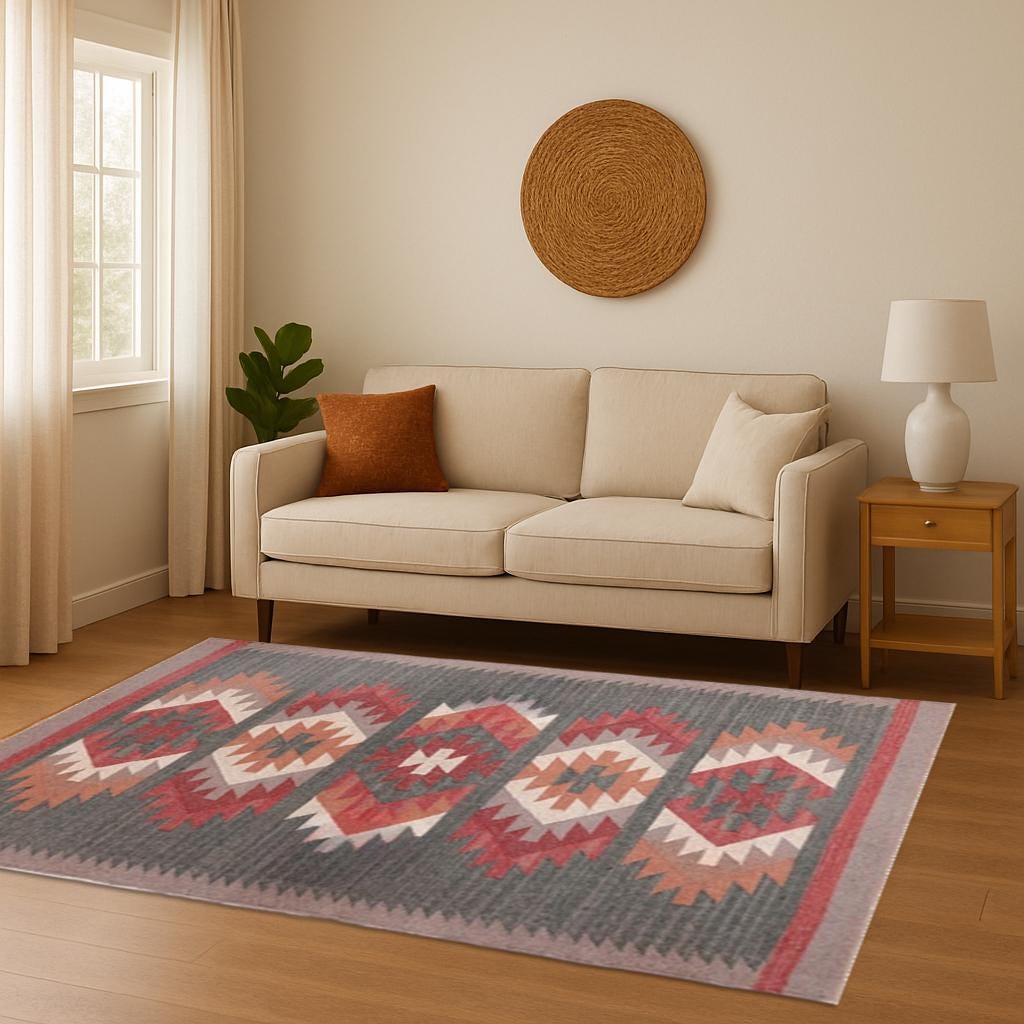 6X9 Ft KILIM Area Rug, Wool Jute Drawing Room Persian Dhurrie, Tribal Moroccan Rug,  Kilim Dhurrie Rug Traditional Turkish Kilim Rug