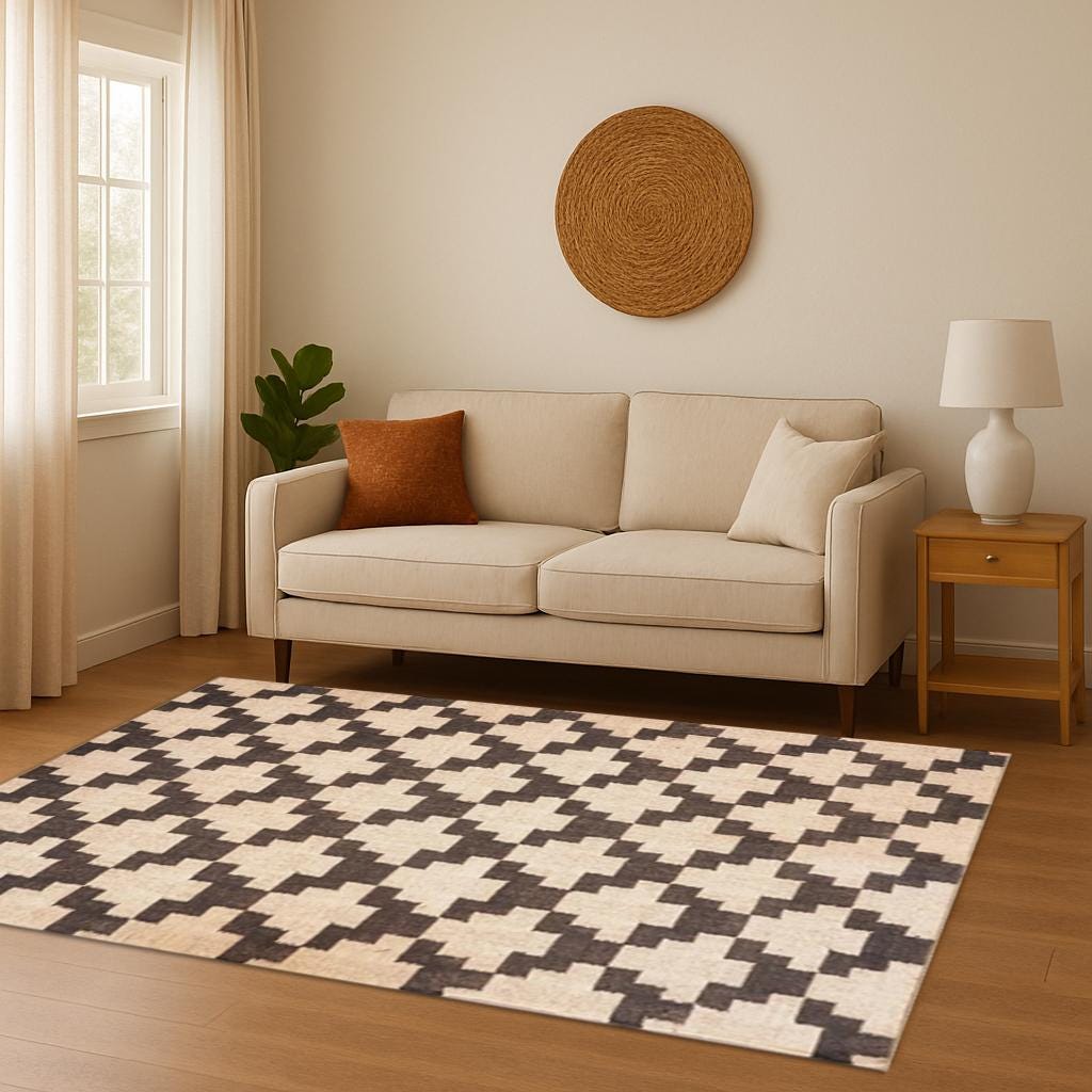 Handmade Wool Rug, Navajo Kilim Rug, Aztec Rug, Accent Rug, Black Design Kilim Dhurrie Rug, Outdoor Rug, Bedroom Rug