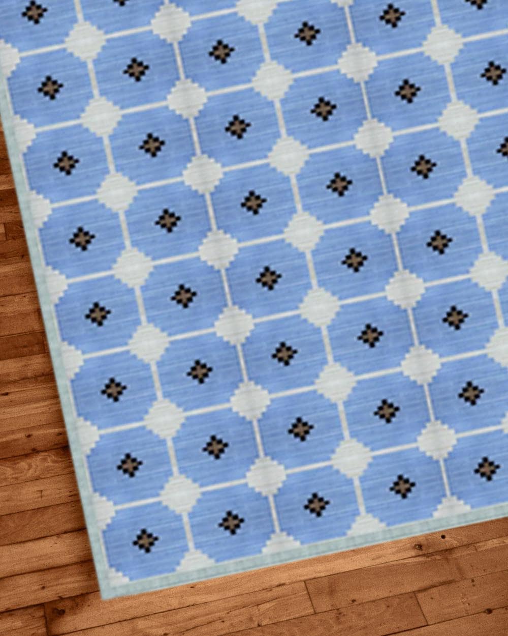 Cotton Rug for Living Area - Soft Durable Carpet, Boho Home Decor, Cozy Floor Mat for Living Room & Lounge Reversible Carpet