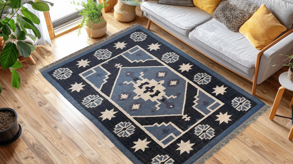 Handmade Wool Kilim Rug, Modern Navajo Kilim Runner Rug, wool jute Kilim Rug, Aztec Rug, Accent Rug, Outdoor/Indoor Rug, Bedroom Rug