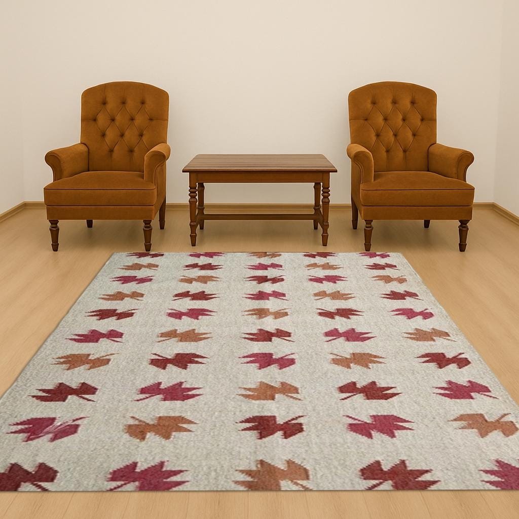 New Handmade rug, 5x8 6x9 , Wool Jute Rugs, Jute Carpet, Bohemian Killim, carpet, Flatweave Wool Dhurrie for Living Room/ Dining room