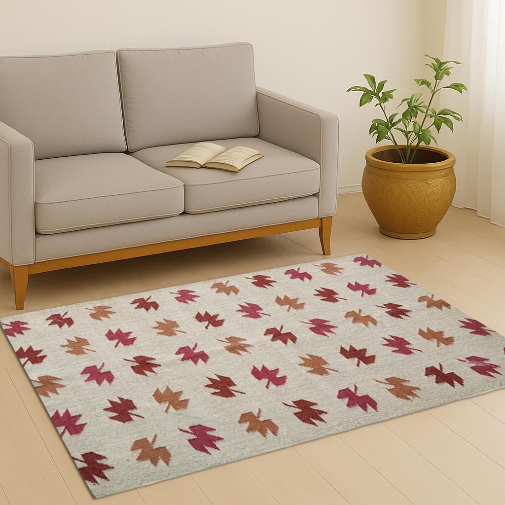 New Handmade rug, 5x8 6x9 , Wool Jute Rugs, Jute Carpet, Bohemian Killim, carpet, Flatweave Wool Dhurrie for Living Room/ Dining room