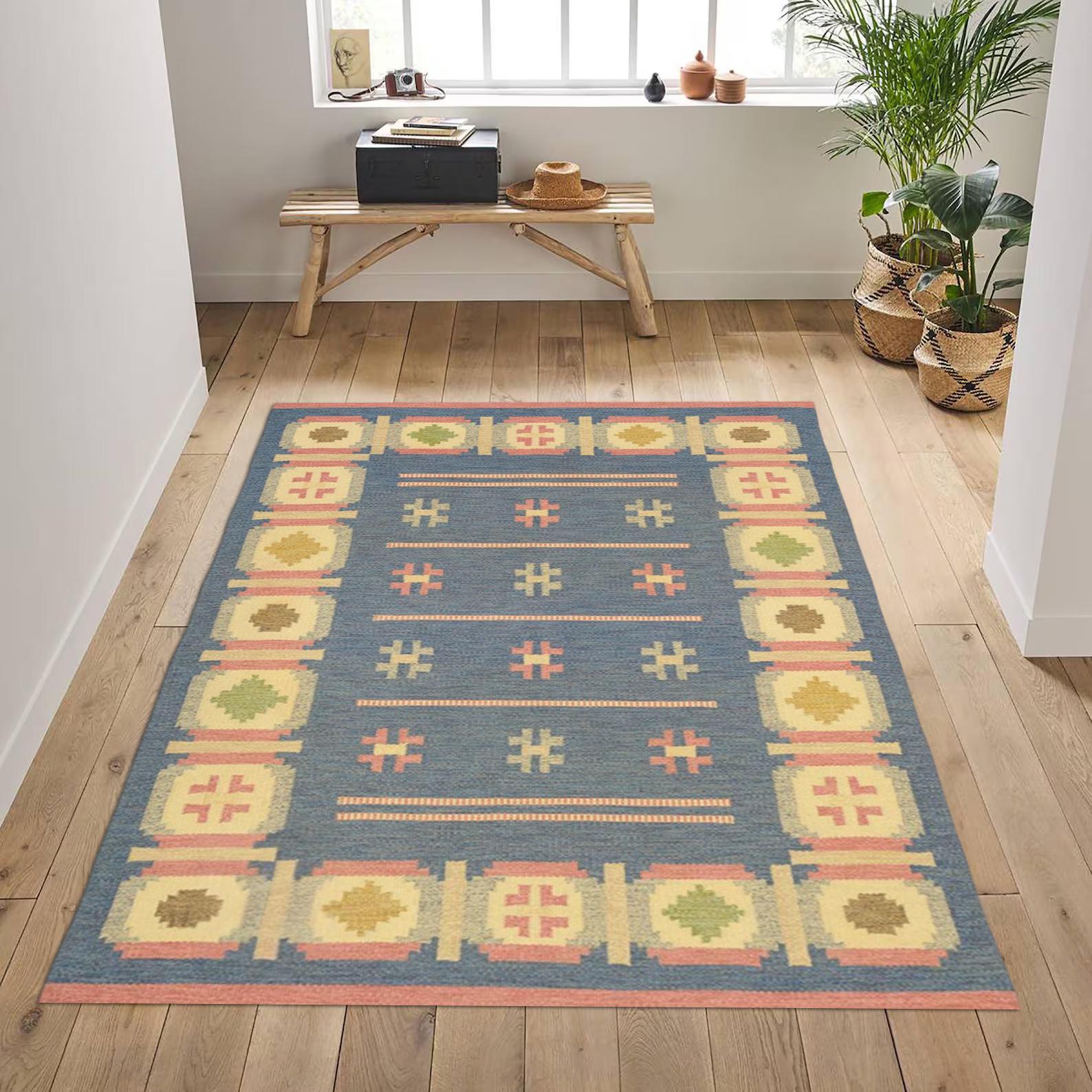 5x8 Wool Jute Rug Natural Fiber Area Rug Durable Eco-Friendly Floor Carpet for Living Room Bedroom
