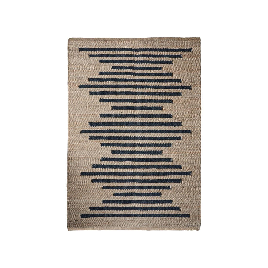 Jute Hemp Area Rug, Black Stripes Rug, Custom Size Bohemian Carpet, Handwoven Natural Fiber Rug, Home Decor Floor Rug, Eco Friendly Jute Rug