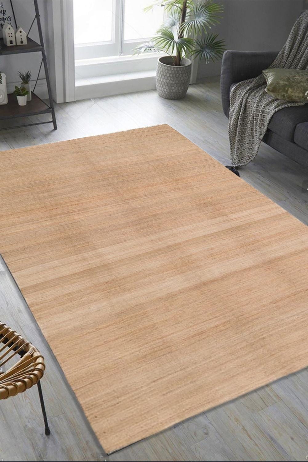 Natural Jute Runner, Hemp Stair Rug, Eco-Friendly Vegan Carpet, Custom Size Jute Runner, Handwoven Hallway Rug, 8x10 Ft Jute Rug