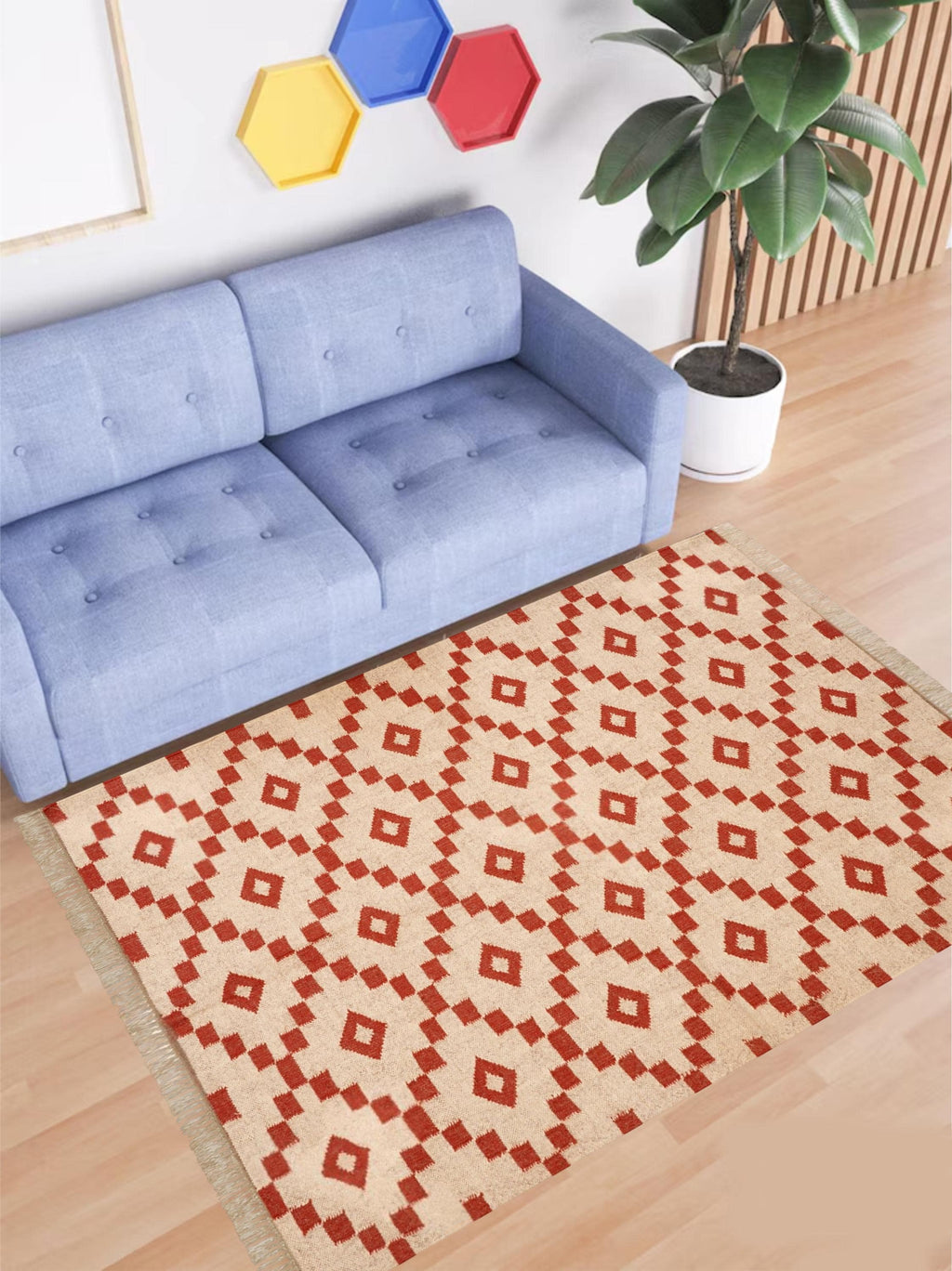 Peruvian Wool Rug, Jute Area Rug, Vintage Kilim Pattern, Handmade Dhurrie Rug, Southwestern Navajo Carpet, Indian Fusion Rug