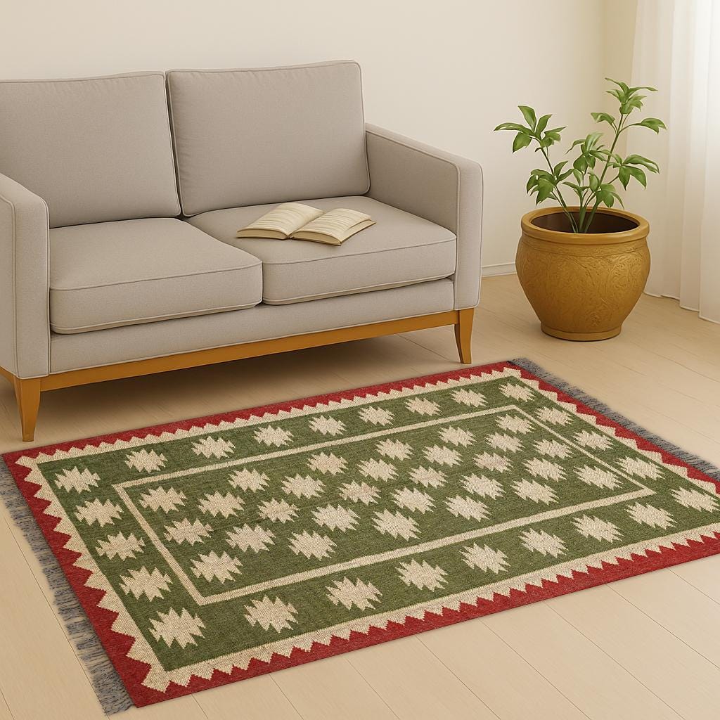 Handmade Wool Kilim Rug,Traditional Handwoven Kilim Rug, Kilim Rug for Bedroom | Kitchen | Living Area Turkish Handmade Kilim Rug
